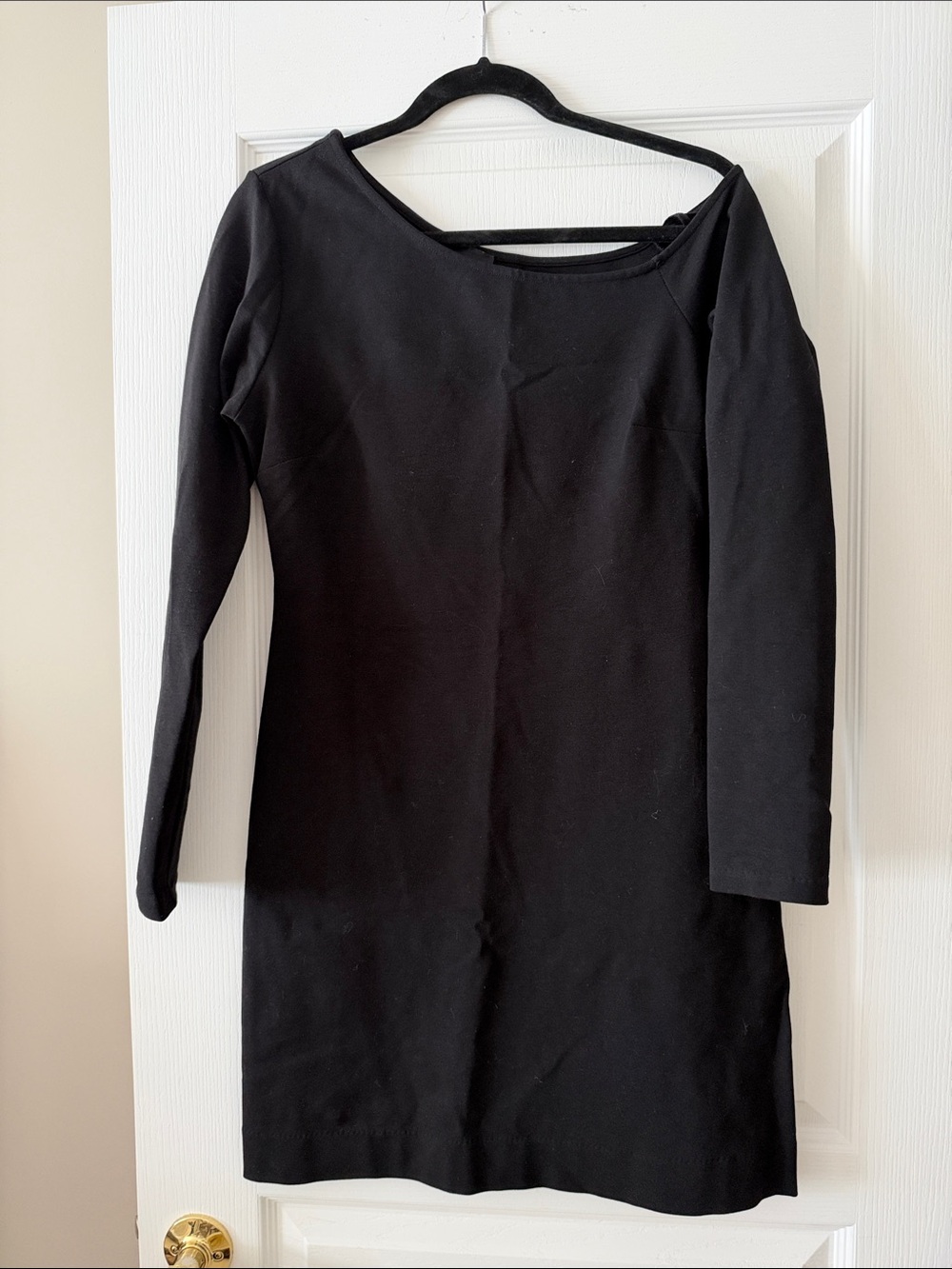 Black Long Sleeve Shift Dress - Unbranded